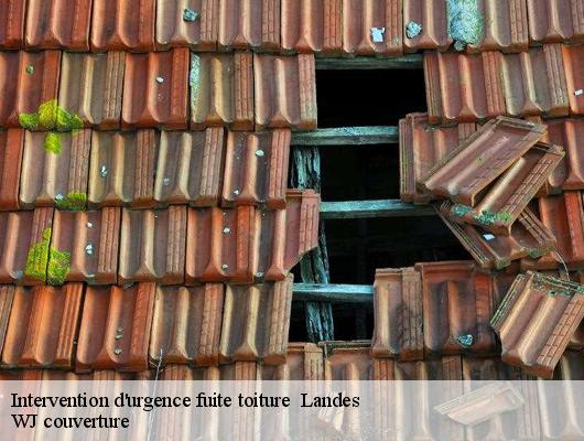 Intervention d'urgence fuite toiture 40 Landes WJ couverture