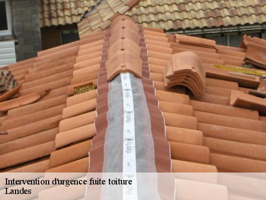 Intervention d'urgence fuite toiture Landes